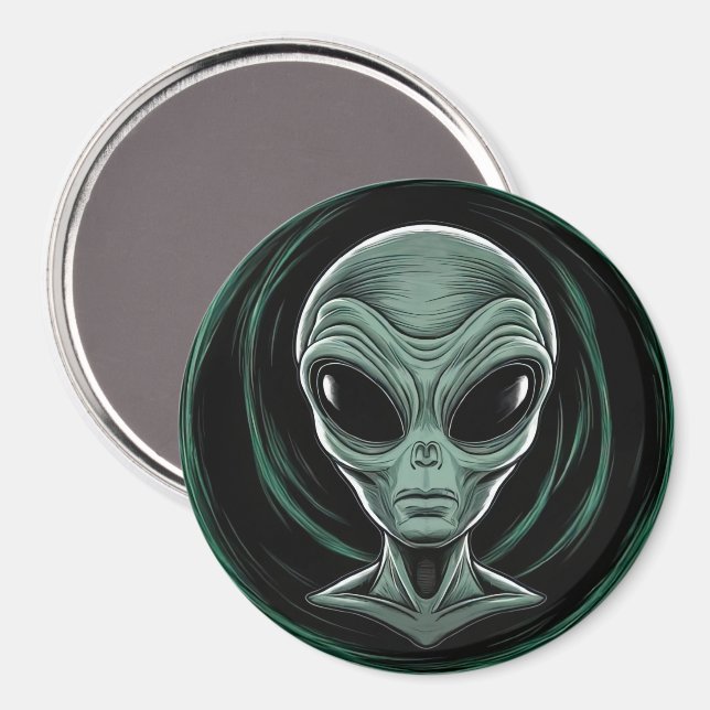 Grey Alien Head Magnet (Front/Back)