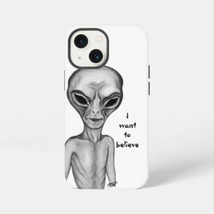 Grey Alien , I want to believe iPhone 13 Mini Case