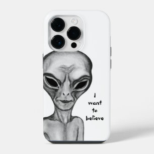 Grey Alien , I want to believe iPhone 14 Pro Case