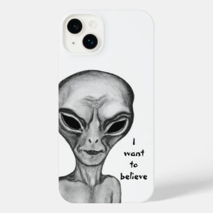 Grey Alien , I want to believe iPhone 14 Plus Case