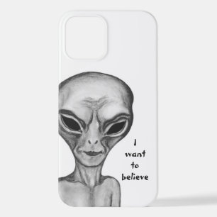 Grey Alien , I want to believe iPhone 12 Case