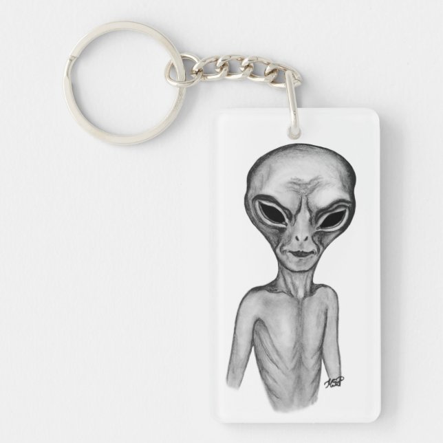 Grey Alien , I want to believe Keychain (Front)