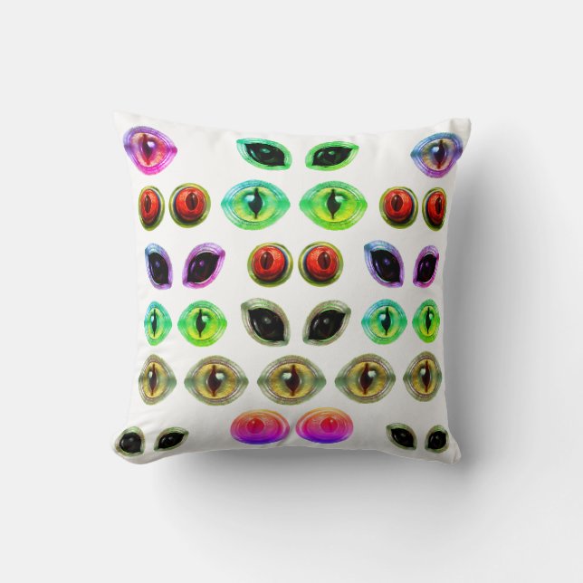 Grey Alien Martian Lizard Dragon Monster Eyes Throw Pillow (Front)