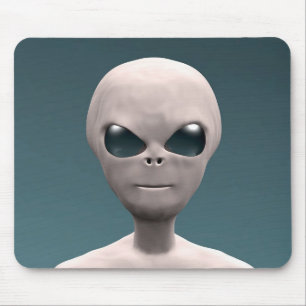 Grey Alien Mouse Pad