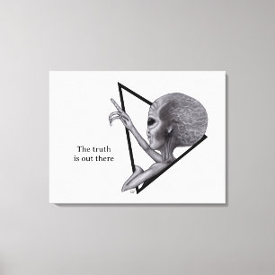 Grey Alien, the truth is out there Canvas Print