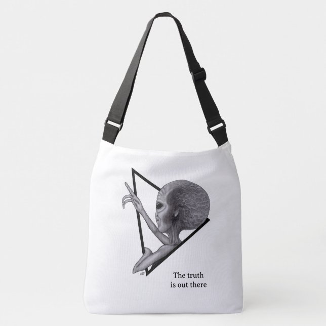 Grey Alien, the truth is out there Crossbody Bag (Front)