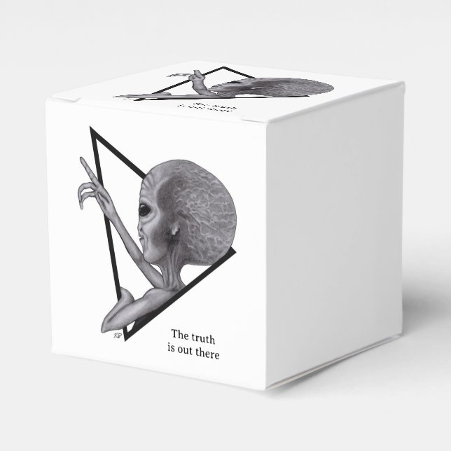 Grey Alien, the truth is out there Favor Box (Front Side)