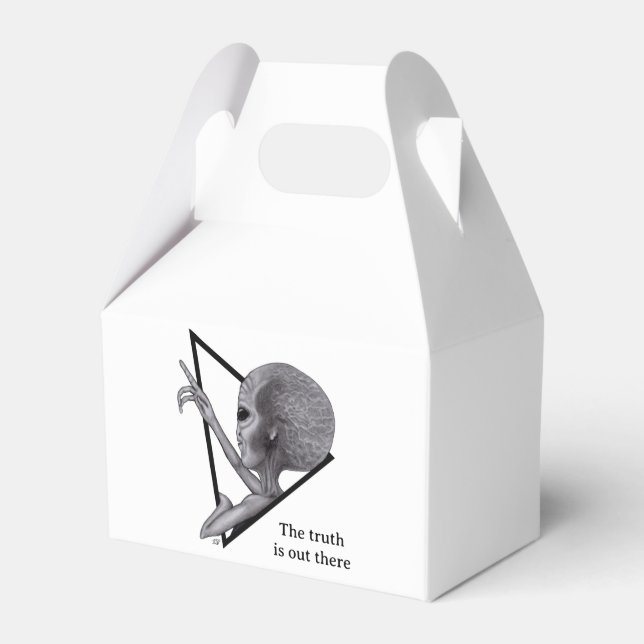 Grey Alien, the truth is out there Favor Box (Front Side)
