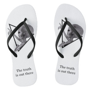 Grey Alien, the truth is out there Flip Flops