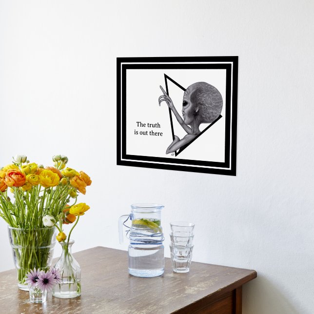 Grey Alien, the truth is out there Foil Prints (Laydown (Kitchen))