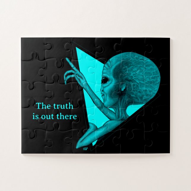 Grey Alien, the truth is out there Jigsaw Puzzle (Horizontal)