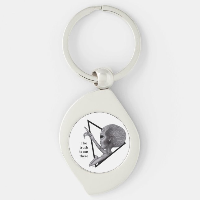 Grey Alien, the truth is out there Keychain (Front)