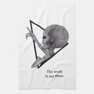 Grey Alien, the truth is out there Kitchen Towel