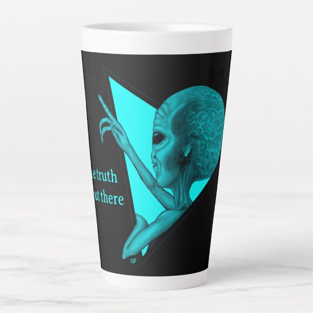 Grey Alien, the truth is out there Latte Mug (Front)