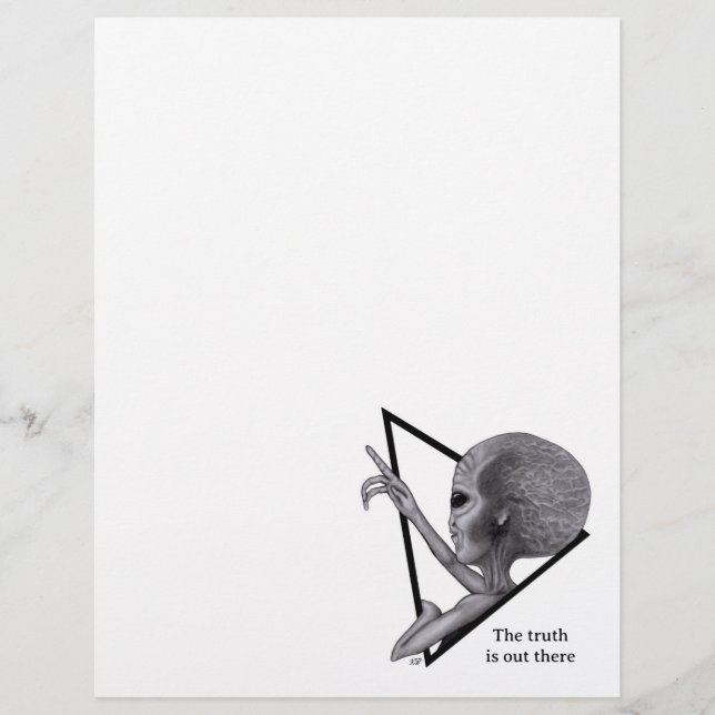 Grey Alien, the truth is out there Letterhead (Front)