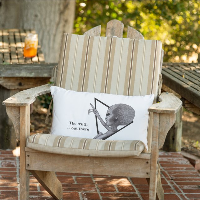 Grey Alien, the truth is out there Lumbar Pillow (Chair)