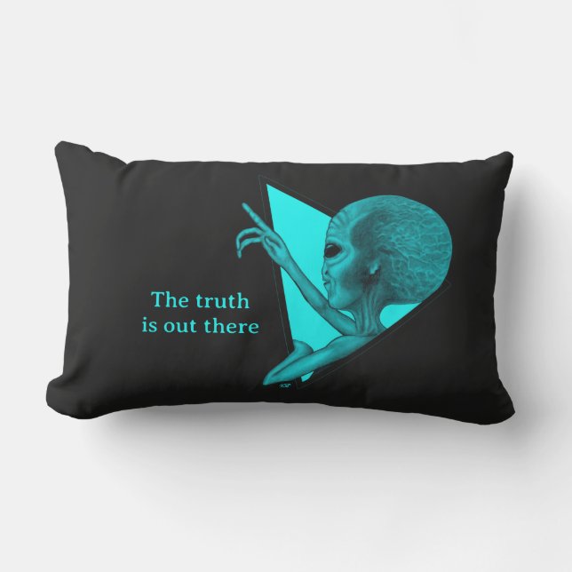 Grey Alien, the truth is out there Lumbar Pillow (Front)