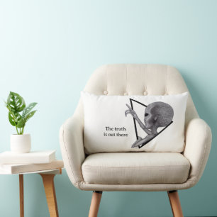 Grey Alien, the truth is out there Lumbar Pillow