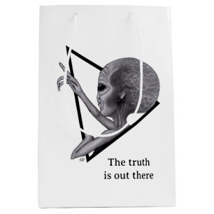 Grey Alien, the truth is out there Medium Gift Bag