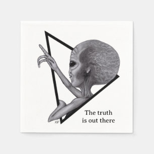Grey Alien, the truth is out there Napkin