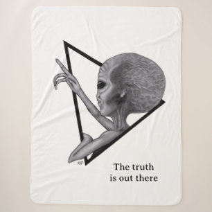 Grey Alien, the truth is out there Sherpa Blanket