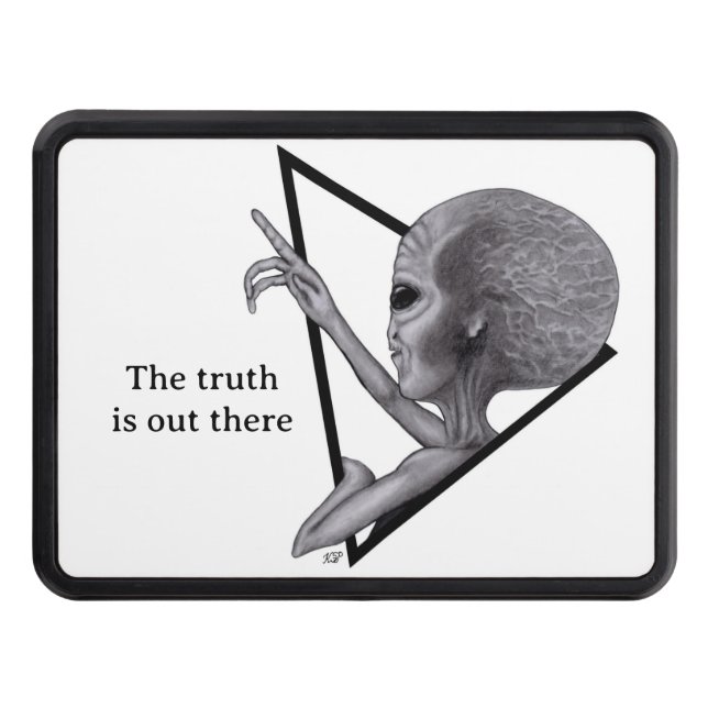 Grey Alien, the truth is out there Trailer Hitch Cover (Front)