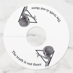 Grey Alien, the truth is out there Wine Glass Tag