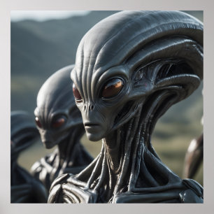 Grey Aliens Poster