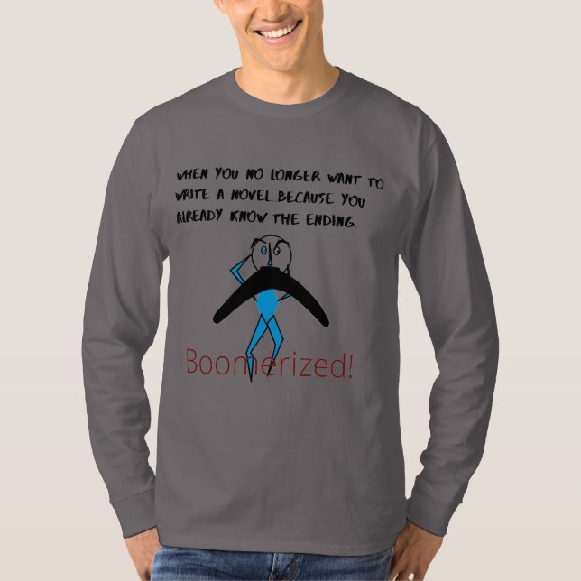 Grey 'Already Know' Basic Long Sleeve Boomeranged T-Shirt (Front)