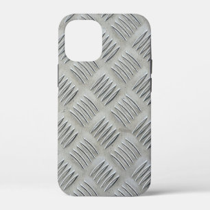 Grey Aluminum Diamond Plate Pattern iPhone 12 Mini Case