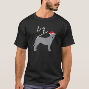 Grey American Pit Bull Terrier Dog Mom Christmas   T-Shirt