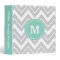 Grey and Aqua Chevron Custom Monogram