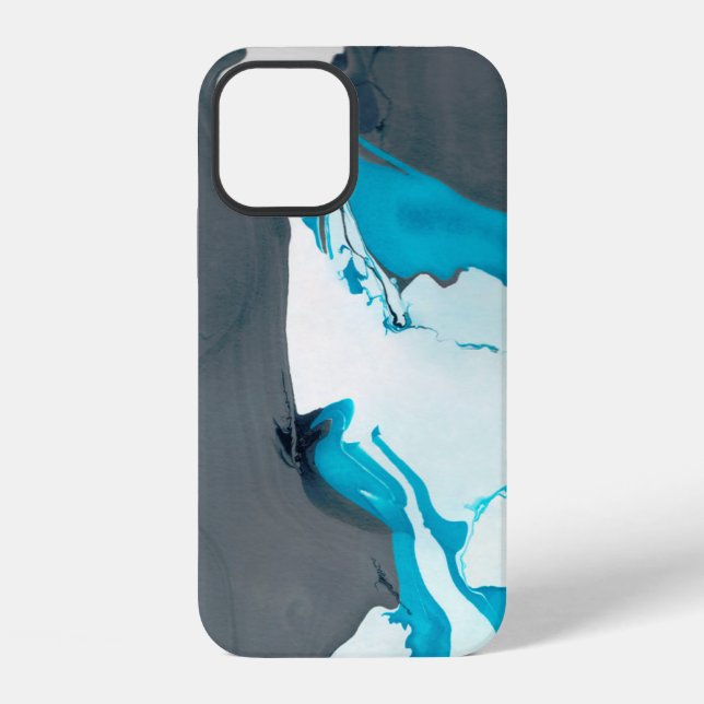 grey and aqua marble design iPhone case (Back)