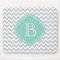 Grey and Aqua Modern Chevron Custom Monogram