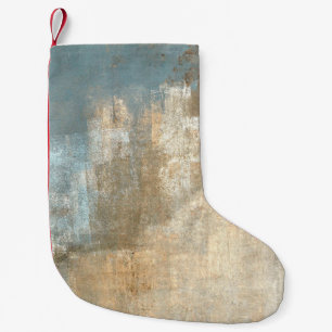 Grey and Beige Abstract Art Paintingabstract, art, Small Christmas Stocking