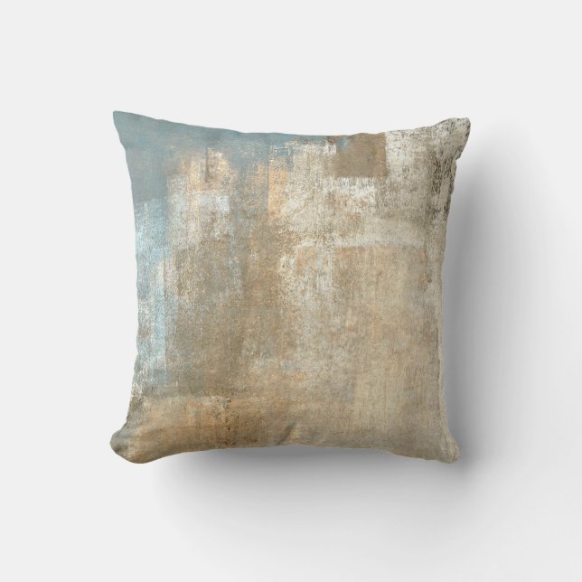 Grey and Beige Abstract Art Paintingabstract, art, Throw Pillow (Front)
