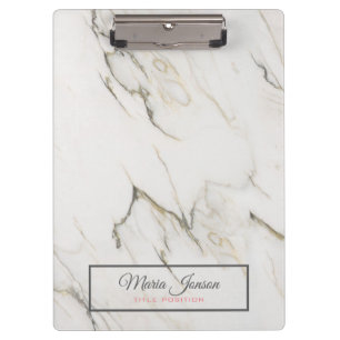 Grey And Beige Marble Clipboard