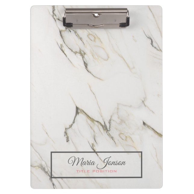 Grey And Beige Marble Clipboard (Front)
