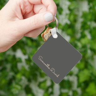 Grey and Beige personalized Keychain