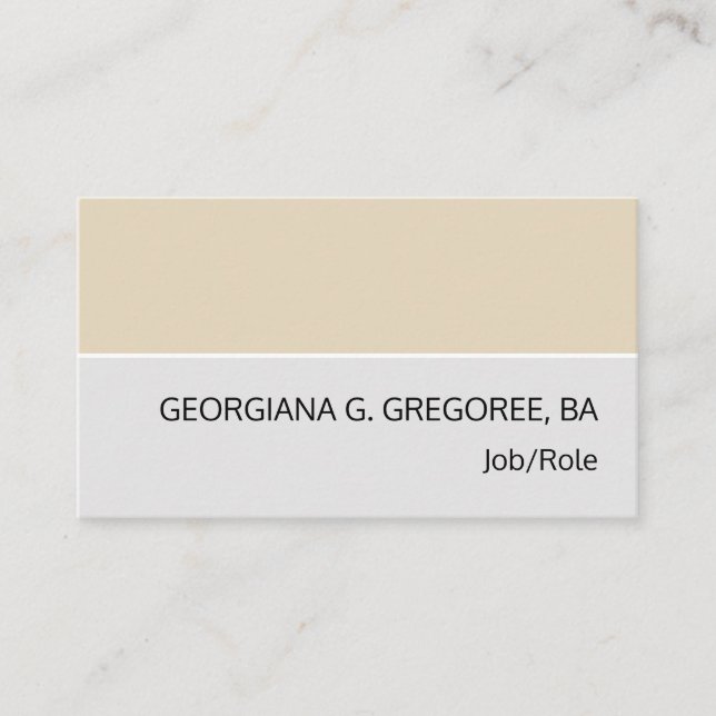 Grey and Beige, Professional Business Card (Front)