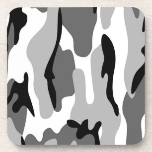 Grey And Black Camo Coasters