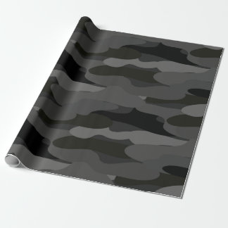 Grey and Black Camouflage Wrapping Paper