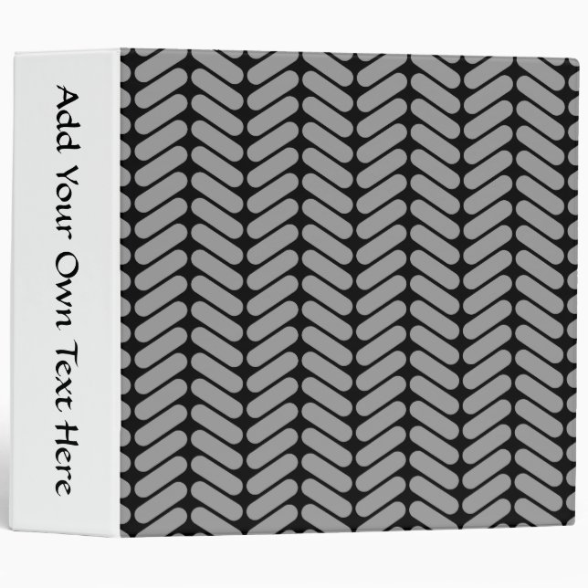 Grey and Black Chevron Pattern. Binder (Front/Spine)