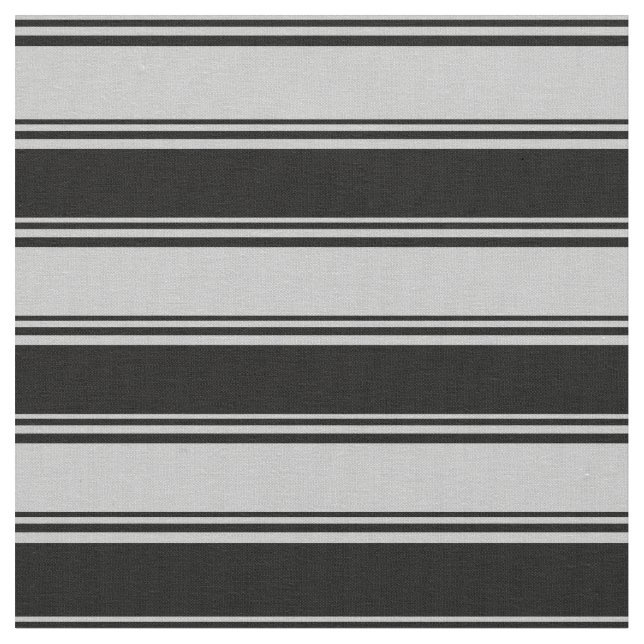 Grey and Black Coloured Lined/Striped Pattern Fabric (Close Up)