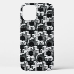 Grey and black cross iPhone 12 case