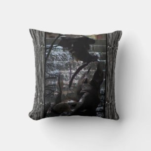 Grey and Black Decorative Throw Pillow for Sofa