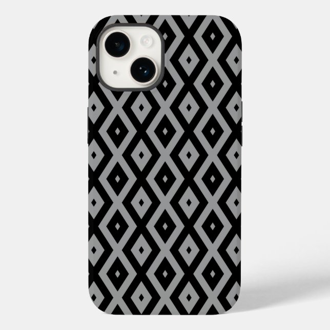 Grey and black diamond pattern Case-Mate iPhone case (Back)