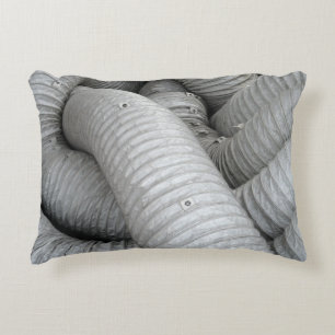 Grey and black fabric sofa accent pillow