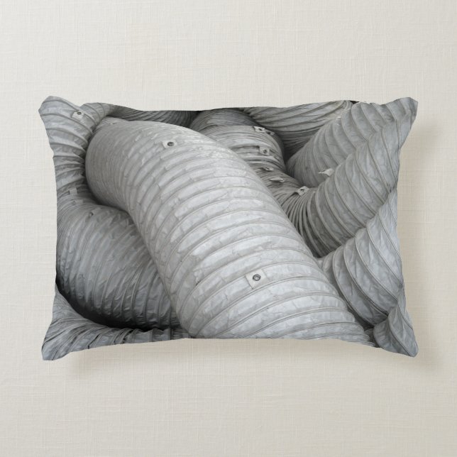 Grey and black fabric sofa accent pillow (Front)