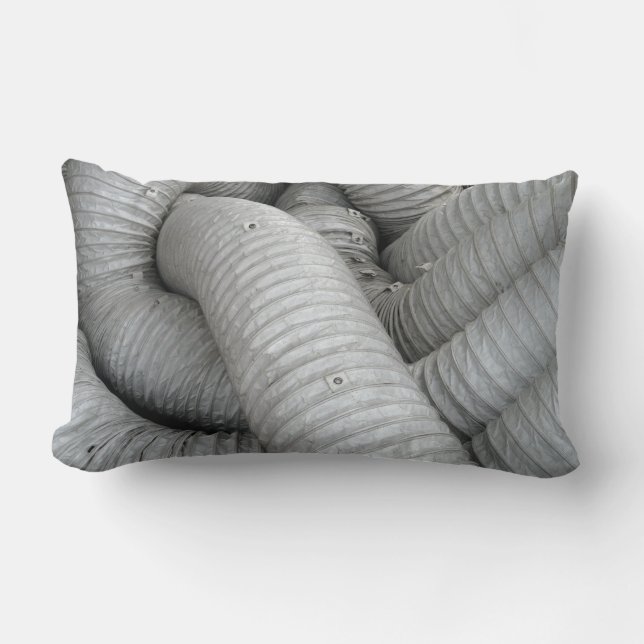 Grey and black fabric sofa lumbar pillow (Front)